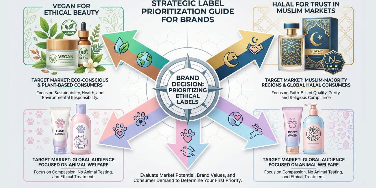 Which Claim Should Your Cosmetics Brand Prioritise First? Vegan vs Halal vs Cruelty-Free