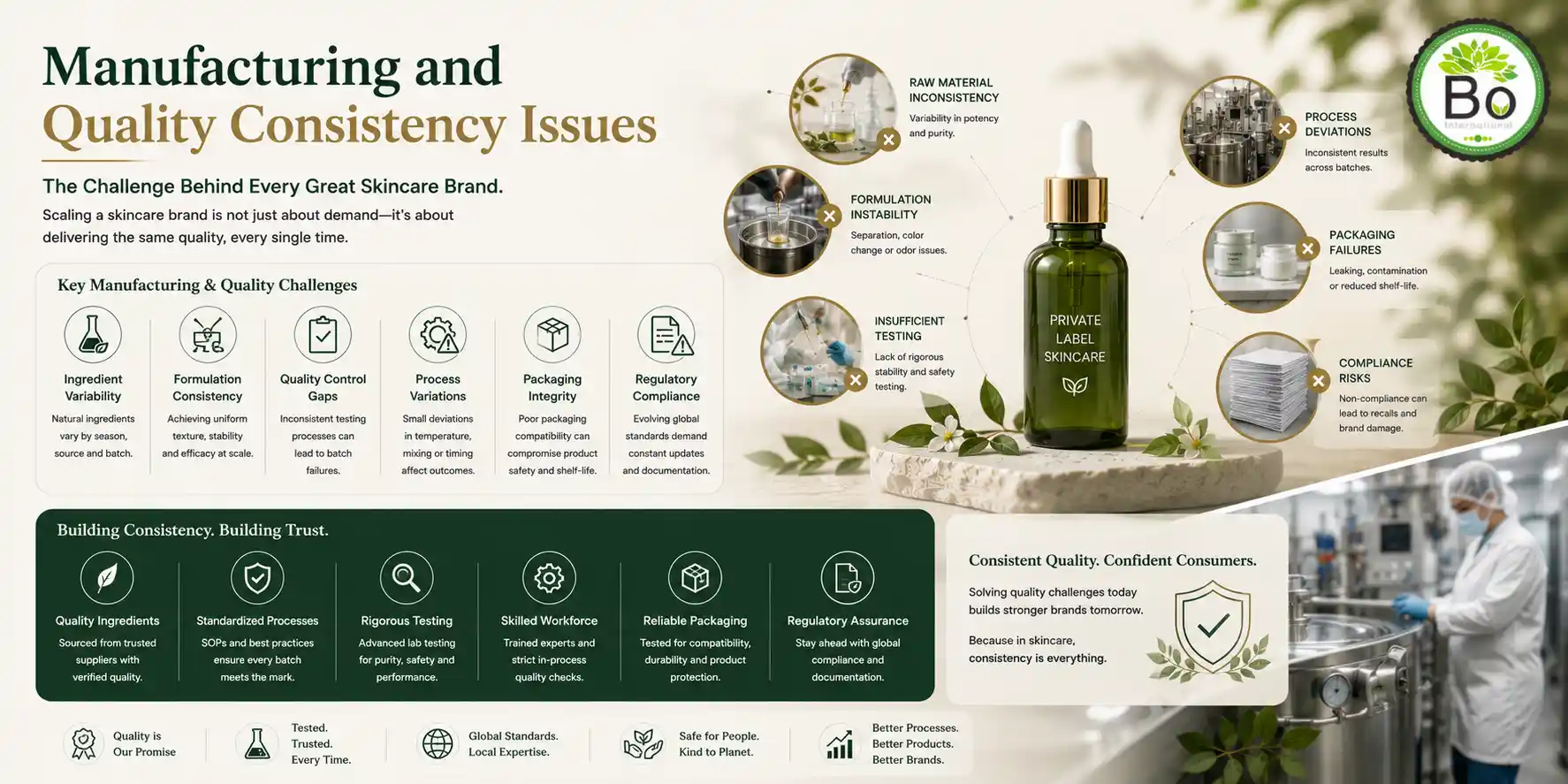 Manufacturing and Quality Consistency Issues in skincare products